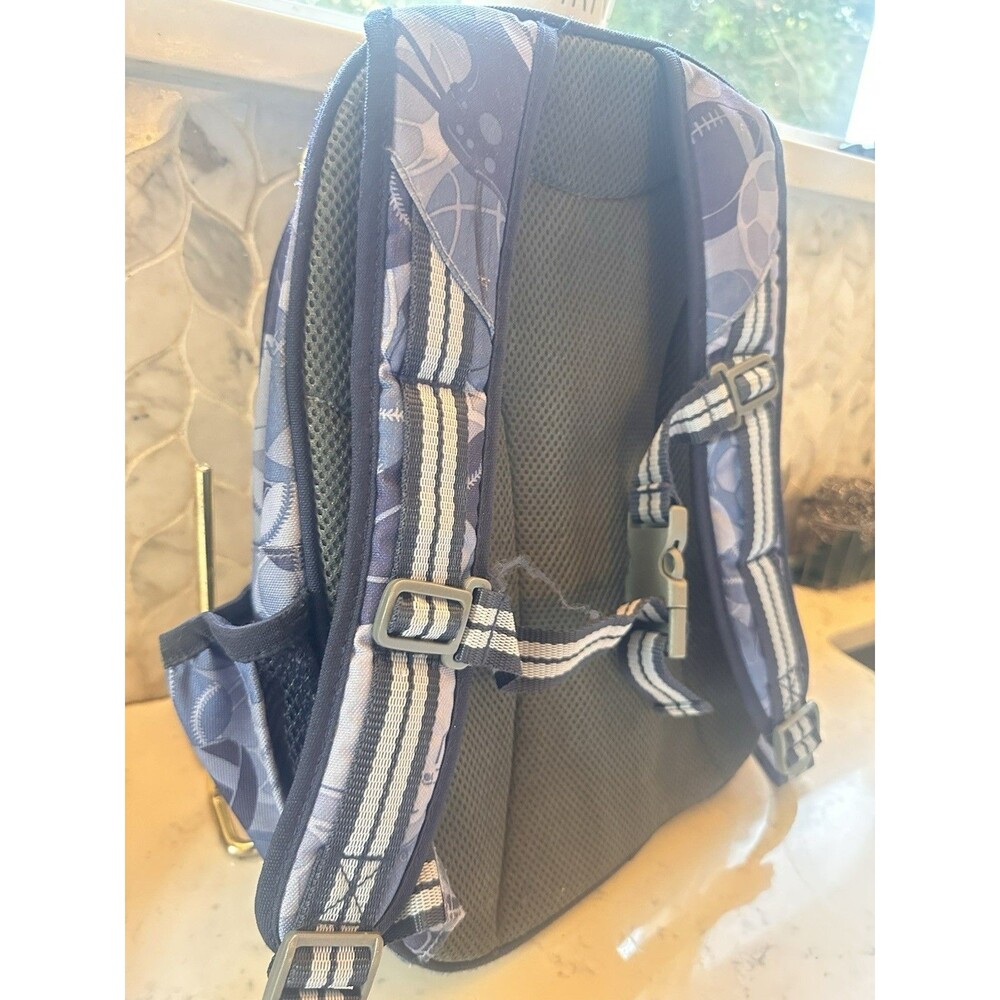 Pottery Barn Kids Mackenzie Backpack Blue Grey Sports Camo Adjustable School Bag - Picture 7 of 9